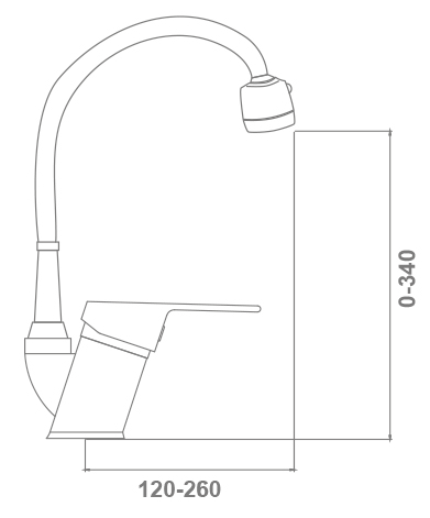 TOPKAPI Kitchen Sink Double Flow Faucet SP9002